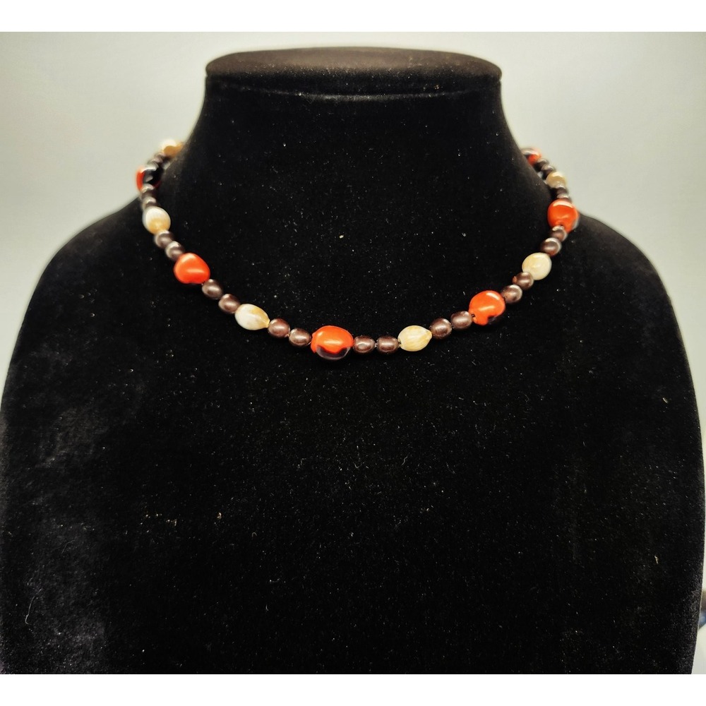 Natural Seed Shell Beaded Choker Necklace Tribal Bohemian Island Jewelry